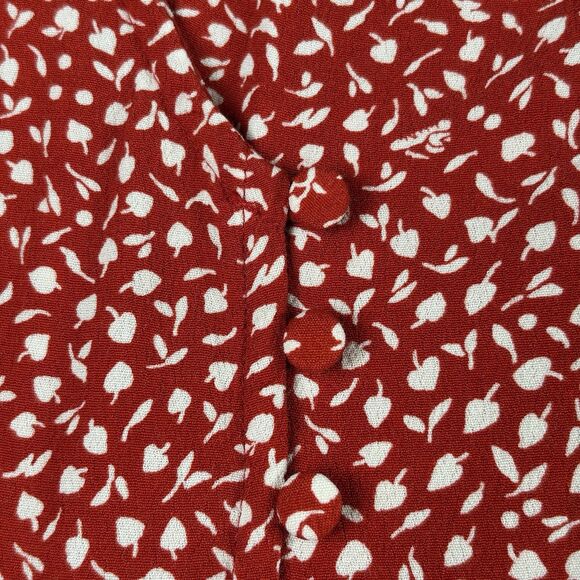 Madewell Kinston Side-Button Wrap Top Womens XS Kilt Red Park Picnic Floral Boho - Picture 6 of 14